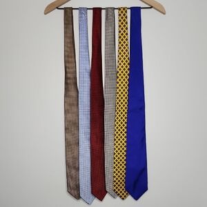 Ben Silver Cravate Brown and Red Tie Collection Accessories Set